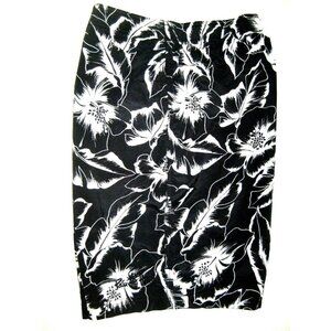 Pau Hana Board Shorts Mens size Medium Swim Bathing Suit Black White Floral